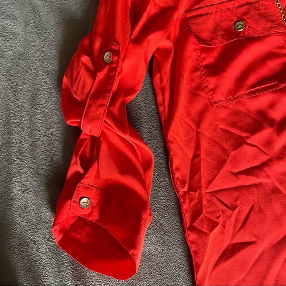 Live 4 Truth Scarlet Red Lace-Up Style Blouse - Picture 4 of 10